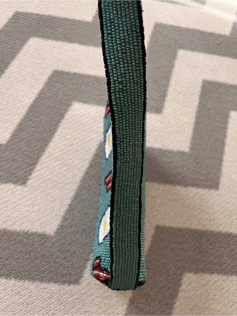 Anthropologie beaded bacon and eggs bag